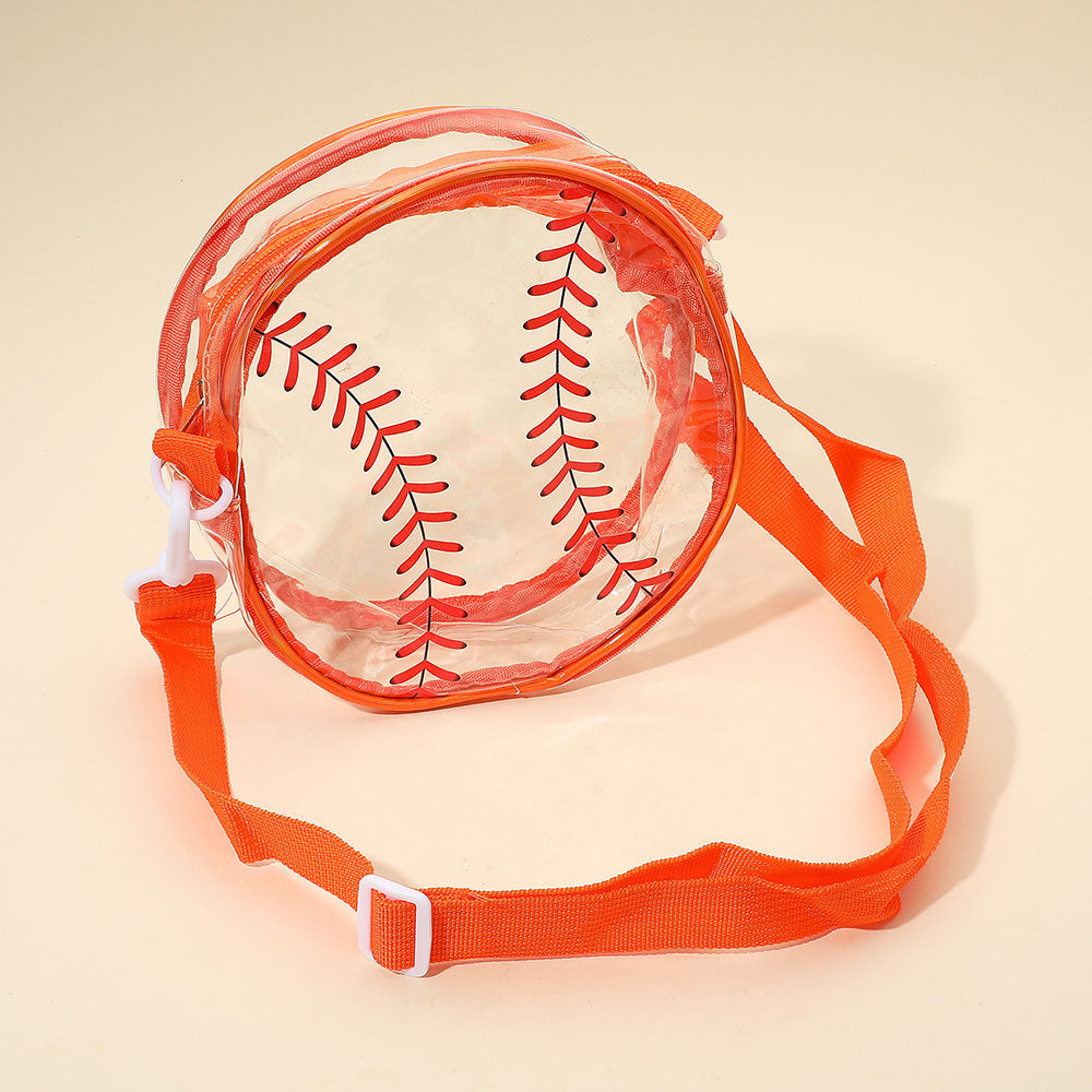 Madeline Love Orange Baseball Transparent Round Crossbody Bag - Bags & Wallets