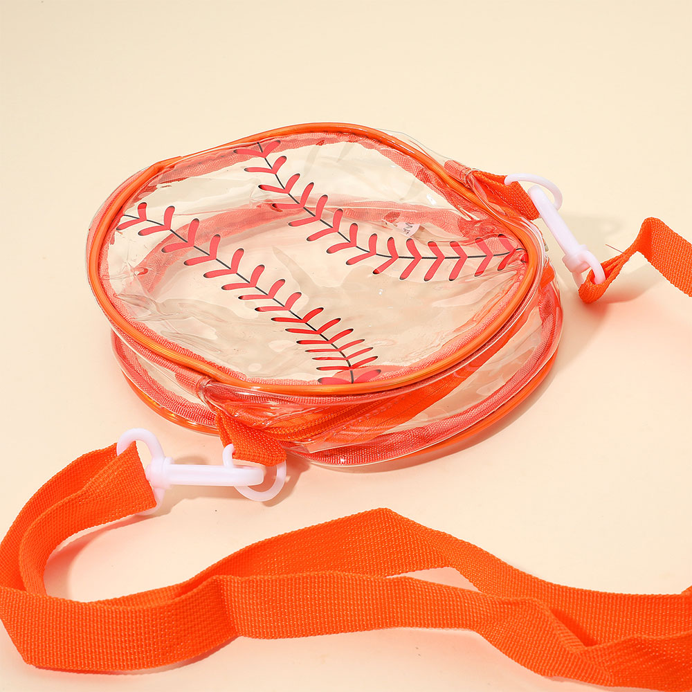 Madeline Love Orange Baseball Transparent Round Crossbody Bag - Bags & Wallets - desc
