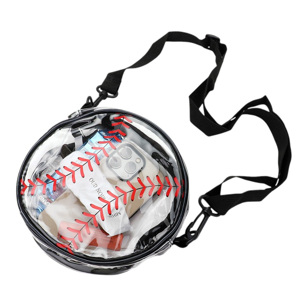 Madeline Love Orange Baseball Transparent Round Crossbody Bag - Bags & Wallets - extra