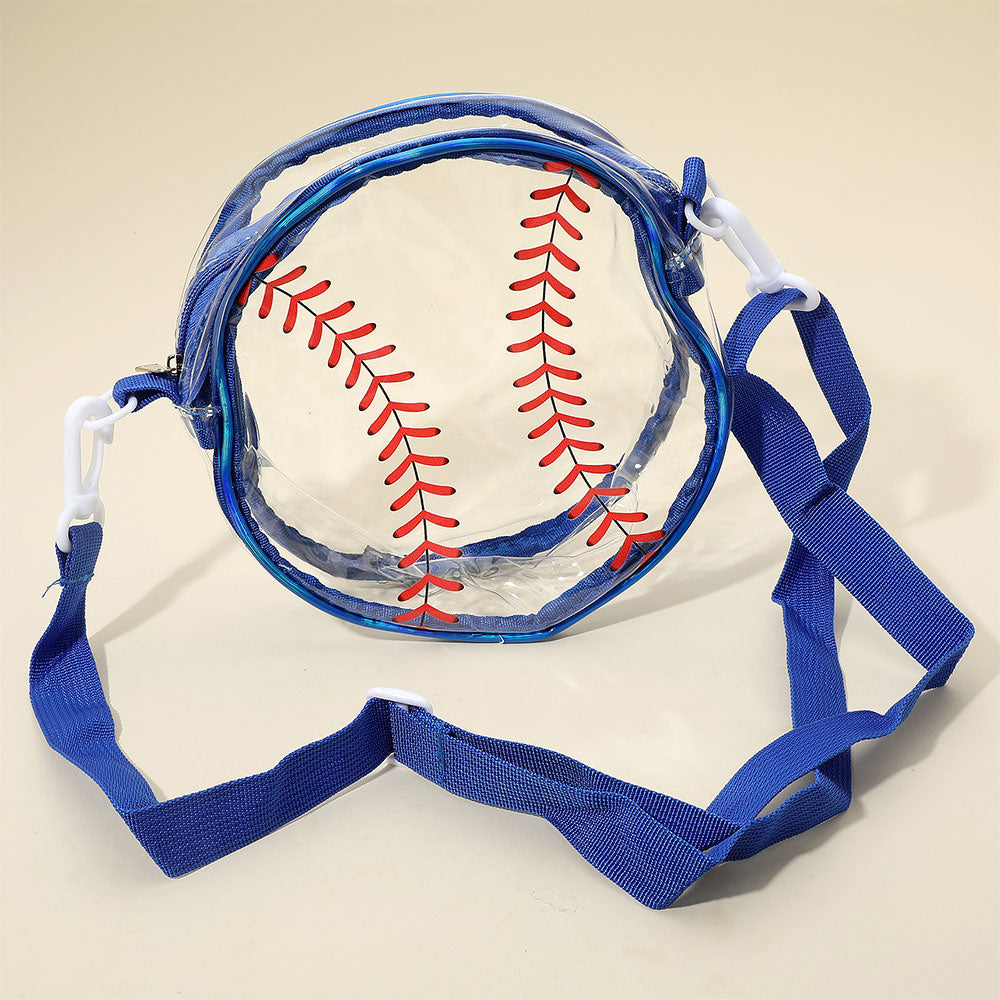 Madeline Love Royal Blue Baseball Transparent Round Crossbody Bag - Bags & Wallets