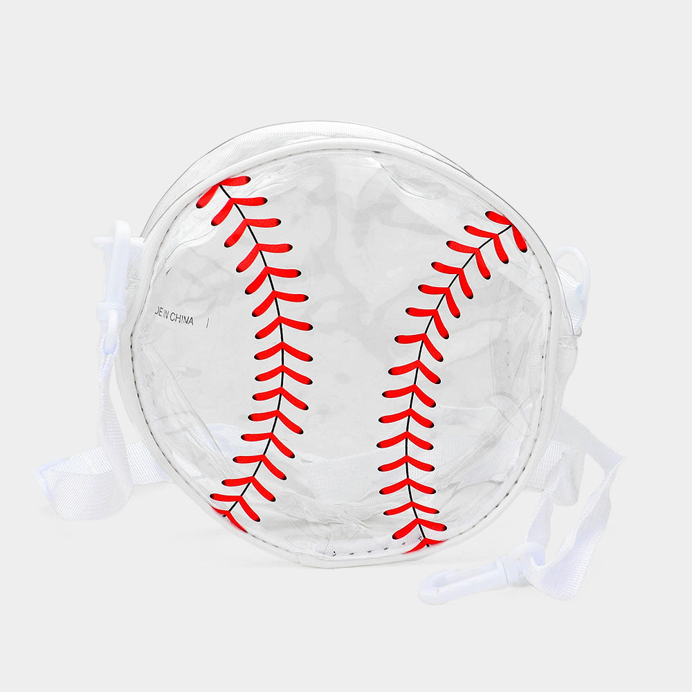 Madeline Love White Baseball Transparent Round Crossbody Bag - Bags & Wallets