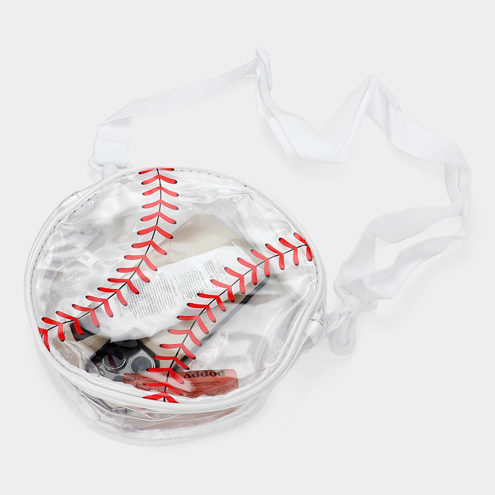 Madeline Love White Baseball Transparent Round Crossbody Bag - Bags & Wallets - extra