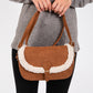 Madeline Love Brown Fleece Trimmed Solid Crossbody Bag - Bags & Wallets - extra