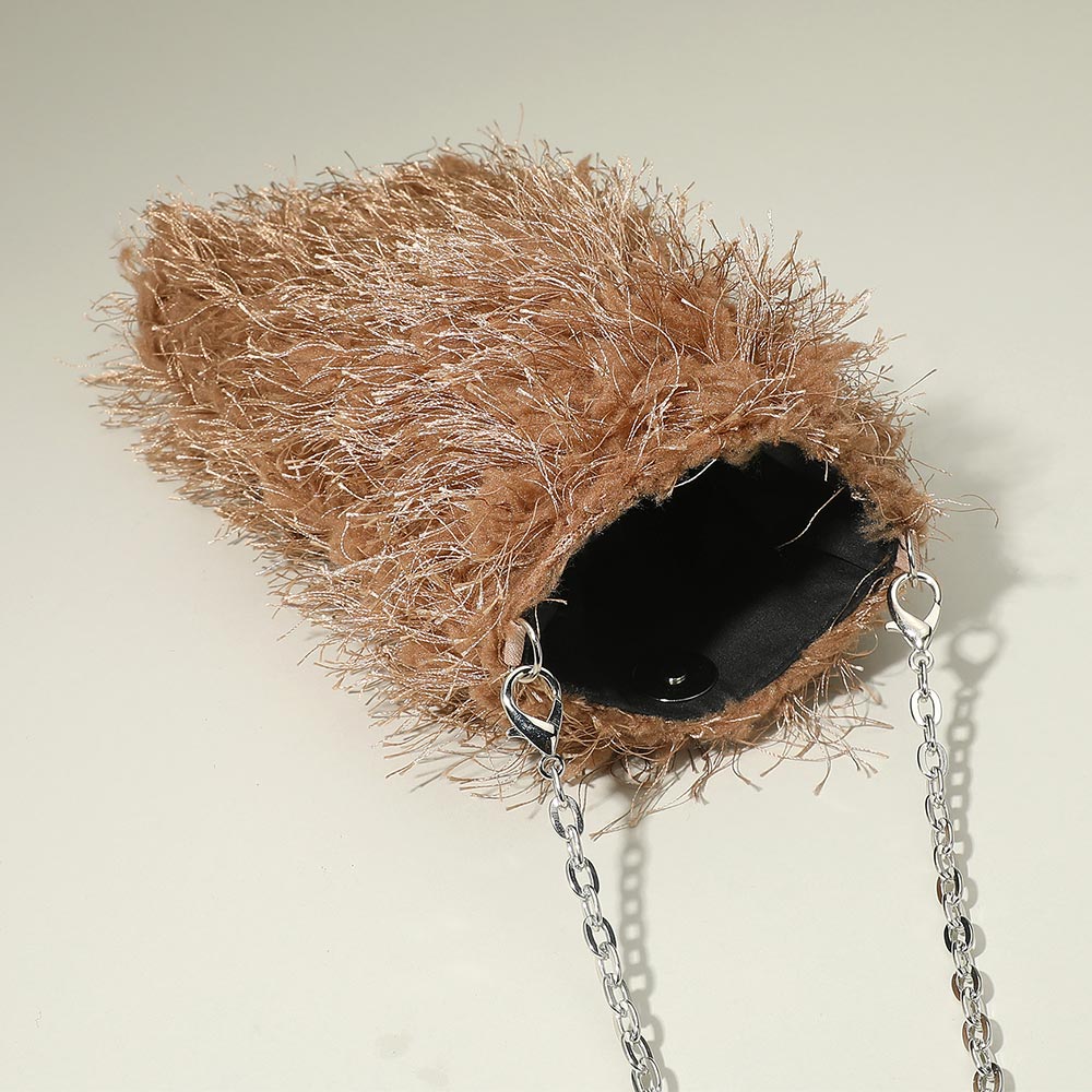 Madeline Love White Fluffy Faux Fur Crossbody Phone Case Bag - Bags & Wallets - extra