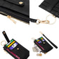 Faux Leather Basket Weave Flat Card Holder Wallet with Wristlet - Wallets