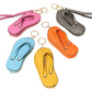 Faux Leather Flip-flop Mini Wristlet Bag Charm Coin Purse offers a convenient and stylish way to carry your essentials. Made from durable faux leather, this mini wristlet bag doubles as a charm for your larger bag. Keep your coins, keys, or credit cards easily accessible with this sleek and functional accessory.