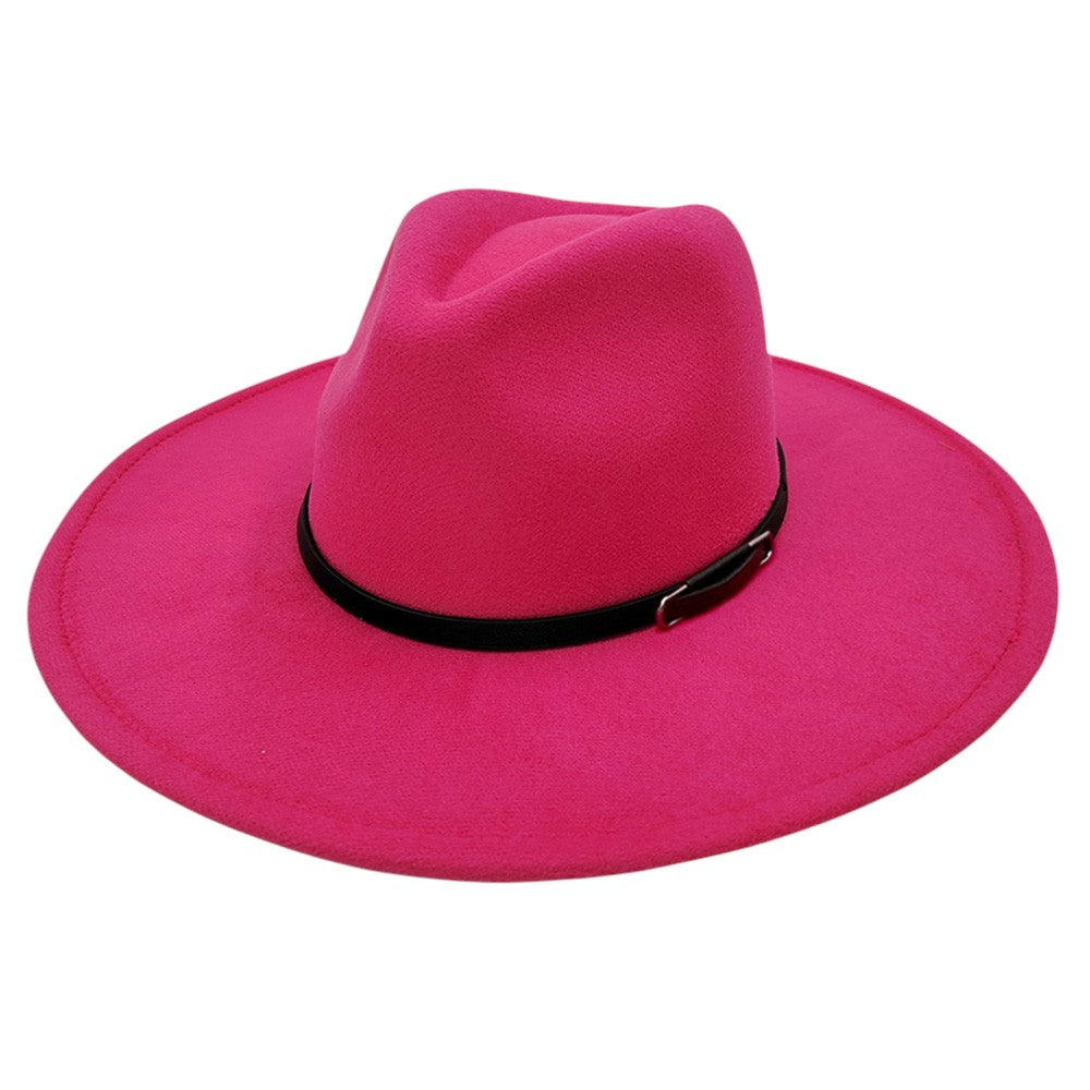 Fuchsia Faux Leather Band Solid Panama Hat is a stylish and versatile accessory. Crafted with high-quality materials, it features a faux leather band that adds a touch of sophistication to the classic Panama hat design. With its lightweight and breathable construction, this hat is perfect for any occasion, providing both style and comfort. Elevate your wardrobe with this timeless piece.