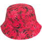 Fuchsia LEAF PRINT REVERSIBLE BUCKET HAT delivers versatility with botanical elegance. Expertly constructed with premium materials, it features a detailed leaf pattern on one side and a complementary solid reverse, allowing for two distinct styling options. The structured brim provides optimal UV protection while maintaining shape throughout wear. Its breathable fabric and adjustable fit ensure comfort during extended outdoor activities, making it an essential accessory for the discerning customer. 