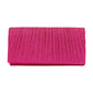Fuchsia, From day to night, this luxurious Pleated Shimmery Evening Clutch Crossbody Bag is the perfect companion. Boasting a pleated shimmery exterior, this clutch oozes sophistication and exclusivity. Slip it into your wardrobe, make a statement! Perfect Gift Birthday, Christmas, Anniversary, Wedding, Cumpleanos, Anniversario