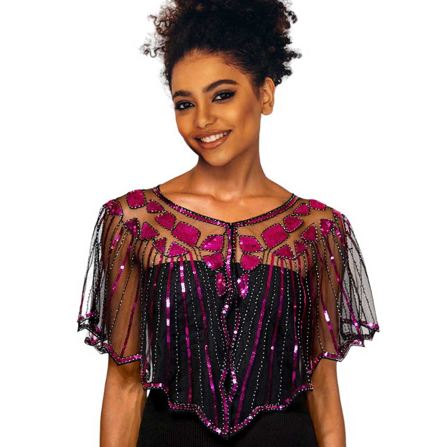 Fuchsia Sequin Embellished Shawl, is an elegant accessory perfect for any special occasion. It features intricate sequence detailing that is sure to turn heads. With its lightweight and comfortable construction, this shawl ensures maximum comfort and style. This shawl makes a great gift for loved ones on any special day.