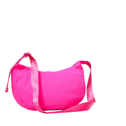 Fuchsia Solid Nylon Sling Bag Crossbody Bag, is perfect to carry all your handy items with ease. This handbag features a top zipper closure for security that makes your life easier and trendier. This is the perfect gift idea for a birthday, holiday, Christmas, anniversary, Valentine's Day, etc.