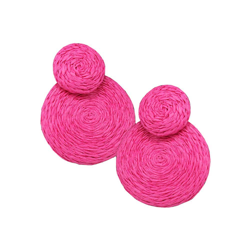 Fuchsia Swirl Double Raffia Link Earrings, the Beautifully crafted design adds a glow to any outfit. Look like the ultimate fashionista with these swirl raffia double round link earrings! Which easily makes your events more enjoyable. These earrings make you extra special on occasion. These swirl raffia double round earrings enhance your beauty and make you more attractive.
