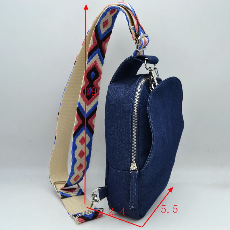 Geometric Pattern Strap Sling Bag with Zipper Pockets - Sling Bag
