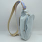 Geometric Pattern Strap Sling Bag with Zipper Pockets - Light Denim - Sling Bag