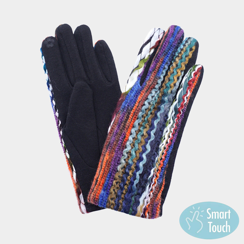 Multi Yarn Embroidered Smart Touch Gloves