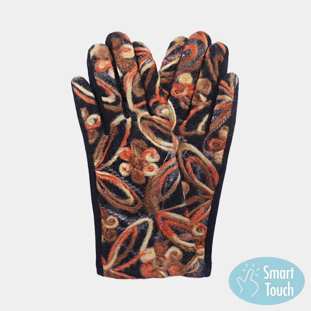 Brown Elevate your winter style with our Flower Yarn Embroidered Smart Touch Gloves. Delicate blooms and cozy yarn wrap your hands in warmth and elegance. Stay connected on-the-go with smart touch technology. Perfect for daily wear or gifting a touch of charm to a loved one. Add a floral flair to your outfit effortlessly!