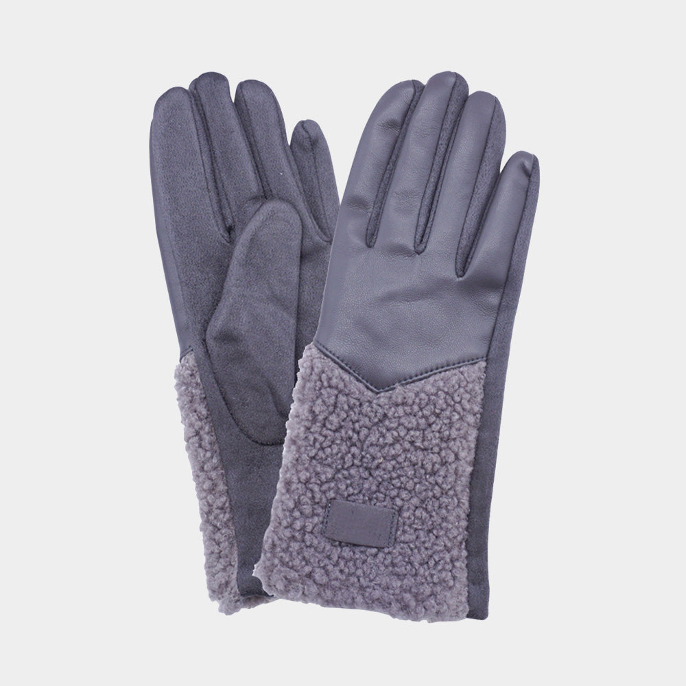 Madeline Love Gray Fleece Insert Smart Touch Gloves - Hair Accessories - desc