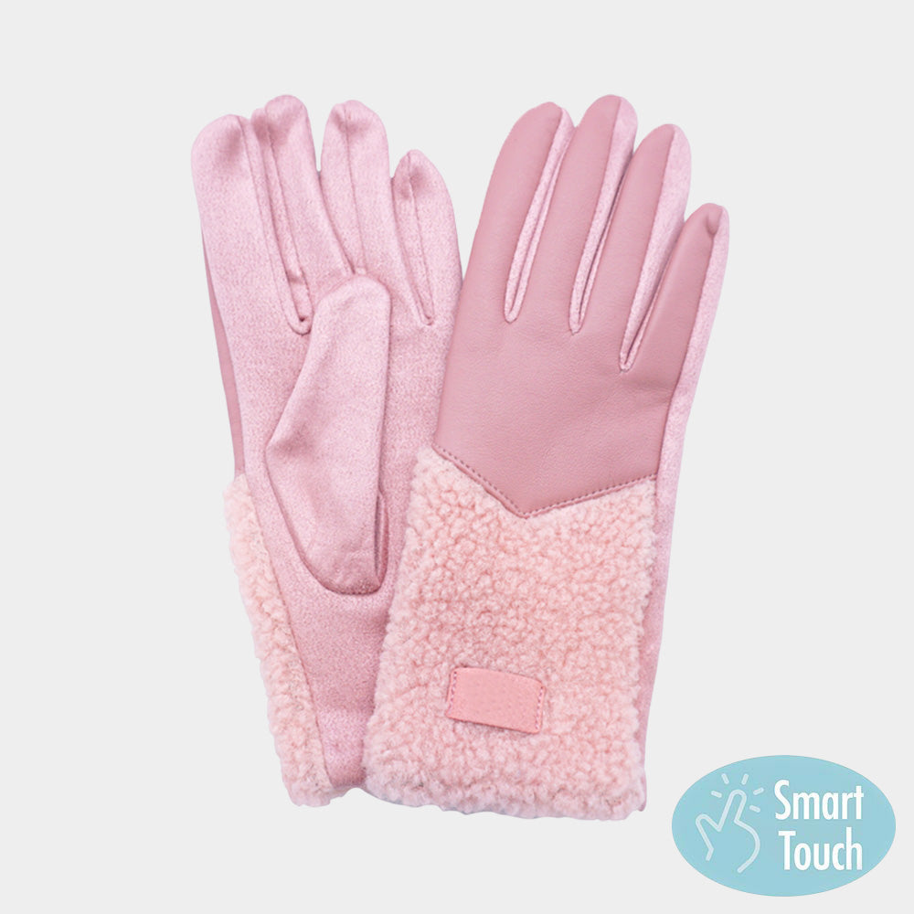 Madeline Love Pink Fleece Insert Smart Touch Gloves - Hair Accessories