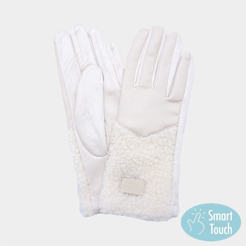 Madeline Love White Fleece Insert Smart Touch Gloves - Hair Accessories