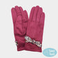 Burgundy Elegant gloves featuring smart touch technology for easy phone use, paired with a stylish bow accent for a chic finish. Designed to keep hands warm and comfortable, these gloves combine fashion and function, perfect for winter wear or gifting.