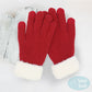 Madeline Love Burgundy Faux Fur Cuff Smart Touch Knit Gloves - Hair Accessories