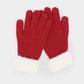 Madeline Love Burgundy Faux Fur Cuff Smart Touch Knit Gloves - Hair Accessories - desc
