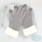 Madeline Love Gray Faux Fur Cuff Smart Touch Knit Gloves - Hair Accessories