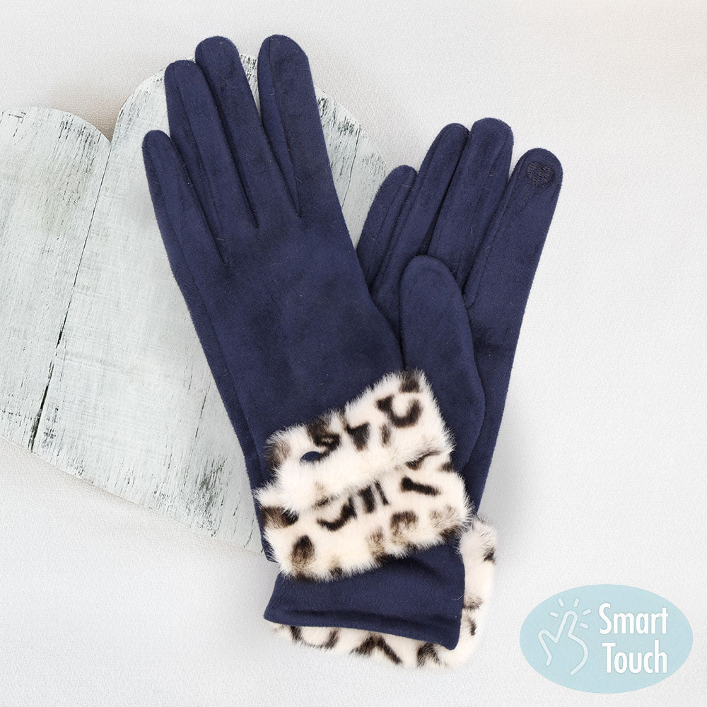 Elevate your winter style with our Leopard Faux Fur Cuff Smart Touch Gloves. The luxurious faux fur cuff adds a touch of glamour, while the smart touch technology keeps you connected on the go. Perfect for chilly days or as a chic gift for your fashion-forward friends. Stay cozy and connected in style!