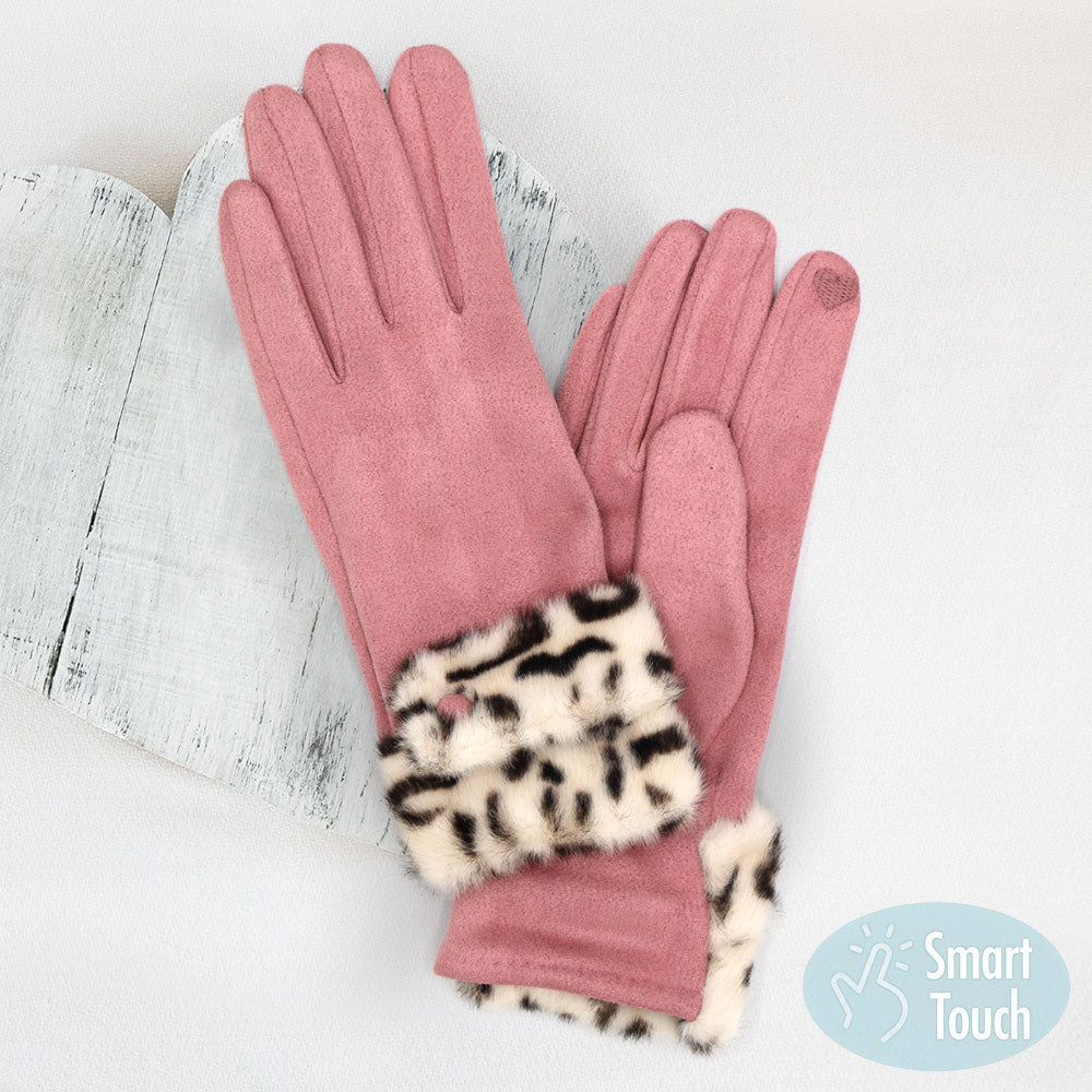 Elevate your winter style with our Leopard Faux Fur Cuff Smart Touch Gloves. The luxurious faux fur cuff adds a touch of glamour, while the smart touch technology keeps you connected on the go. Perfect for chilly days or as a chic gift for your fashion-forward friends. Stay cozy and connected in style!