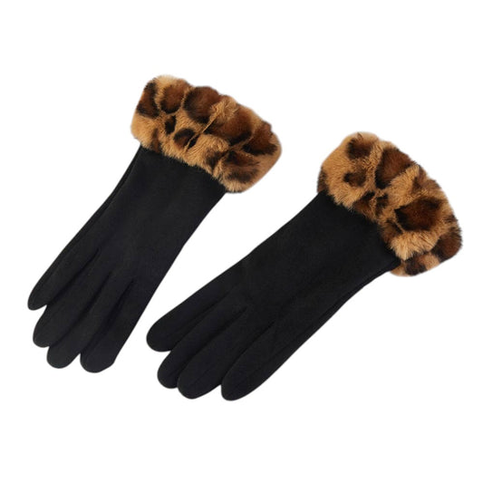 Black Stylish winter gloves designed with a soft, elevated cuff detail for a refined seasonal look. Ideal for everyday wear, gifting, or boutique displays, these gloves pair effortlessly with cold-weather outfits while offering a polished balance of comfort, warmth, and fashion-forward appeal.