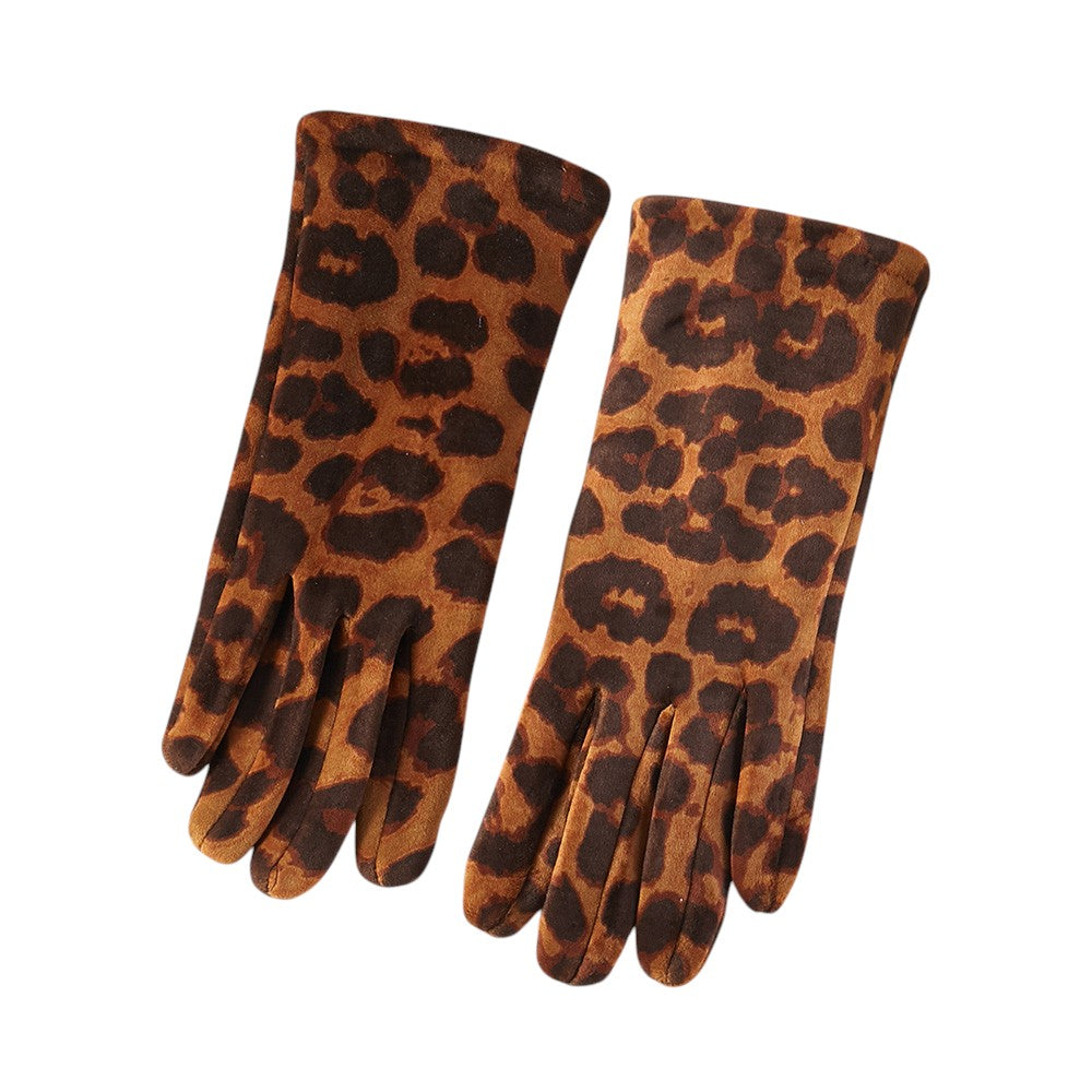 Brown Leopard Fashion-forward winter gloves featuring a bold leopard pattern and smart touch functionality for everyday convenience. Designed for cold-weather styling, these gloves offer a sleek fit ideal for daily wear, gifting, or boutique displays while balancing comfort, practicality, and trend-driven appeal.