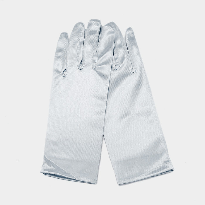 Silver Dressy Satin Wedding Gloves are designed to add a touch of sophistication and style to any wedding attire. Made with high-quality satin fabric, they are comfortable to wear and provide a perfect fit. Enhance your wedding look with these chic gloves.