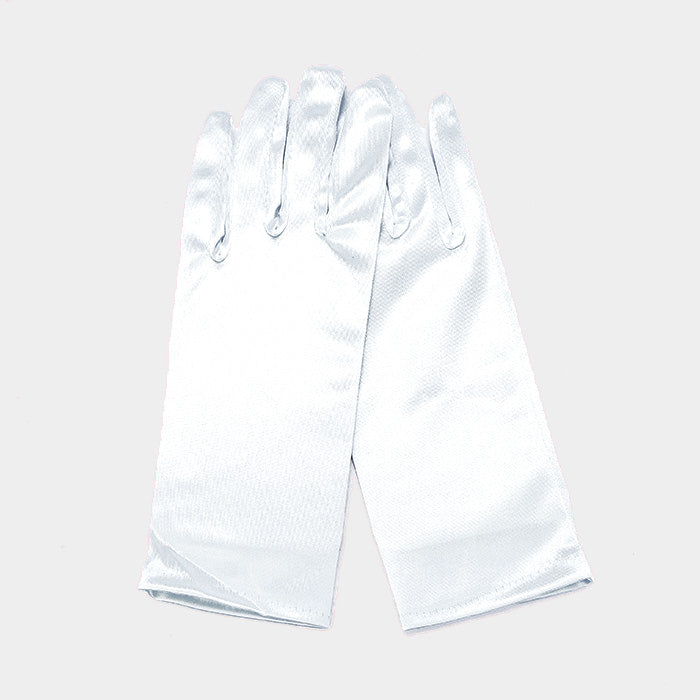 White Dressy Satin Wedding Gloves are designed to add a touch of sophistication and style to any wedding attire. Made with high-quality satin fabric, they are comfortable to wear and provide a perfect fit. Enhance your wedding look with these chic gloves.