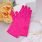 Madeline Love Fuchsia Stone Embellished Dressy Satin Wedding Gloves - Wedding & Bridal
