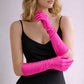 Madeline Love Fuchsia Rhinestone Embellished Evening Long Gloves - Wedding & Bridal