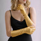 Madeline Love Gold Rhinestone Embellished Evening Long Gloves - Wedding & Bridal