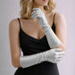 Madeline Love Silver Rhinestone Embellished Evening Long Gloves - Wedding & Bridal