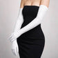 Madeline Love White Stone Embellished Dressy Satin Opera Length Wedding Gloves - Wedding & Bridal