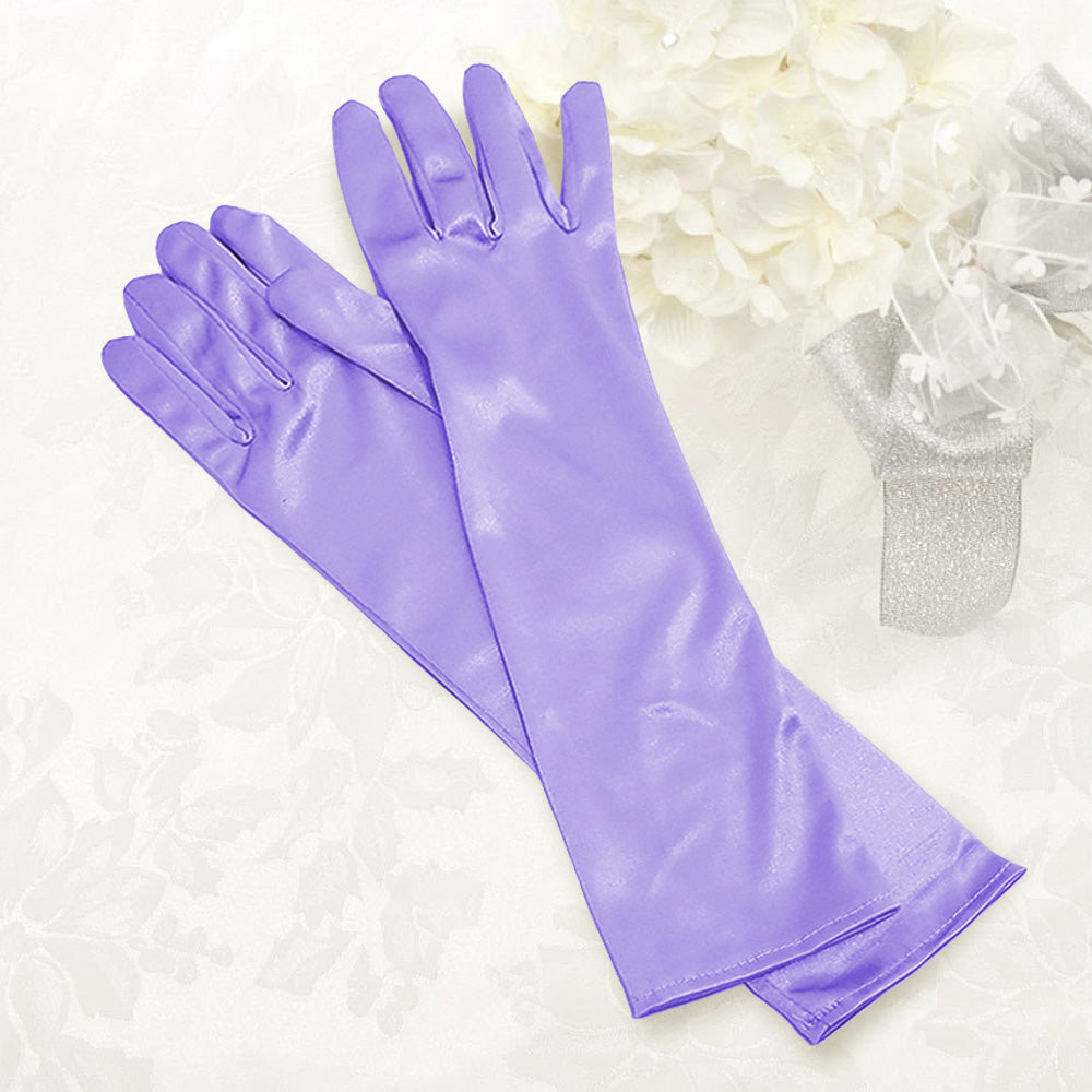 Madeline Love Purple Dressy satin gloves - Wedding & Bridal