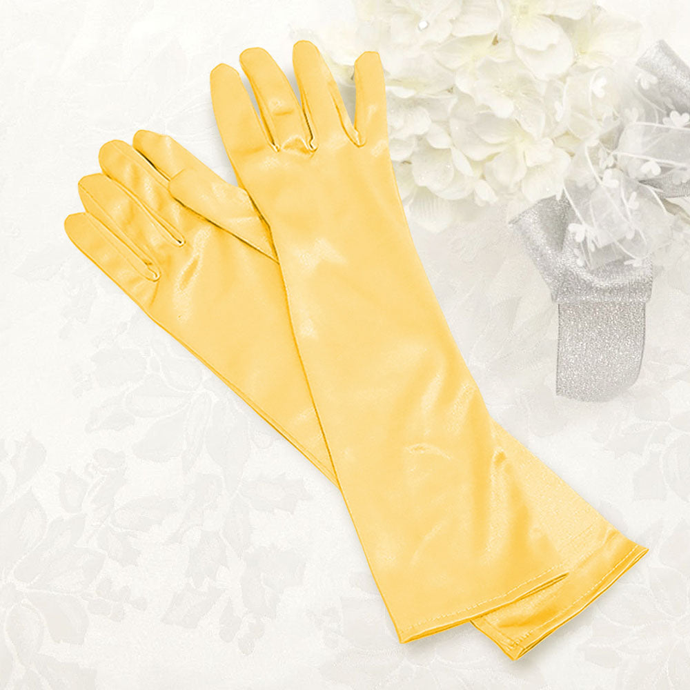 Madeline Love Yellow Dressy satin gloves - Wedding & Bridal