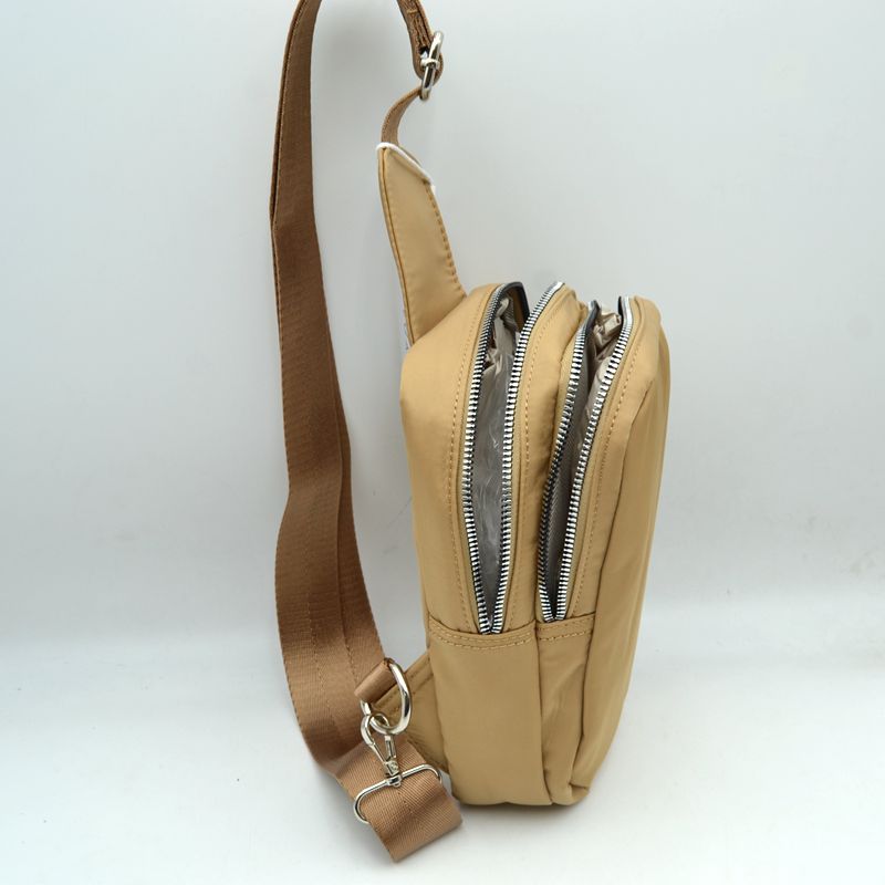 Minimalist Utility Sling Bag with Dual Zipper Compartments - Sling Bag