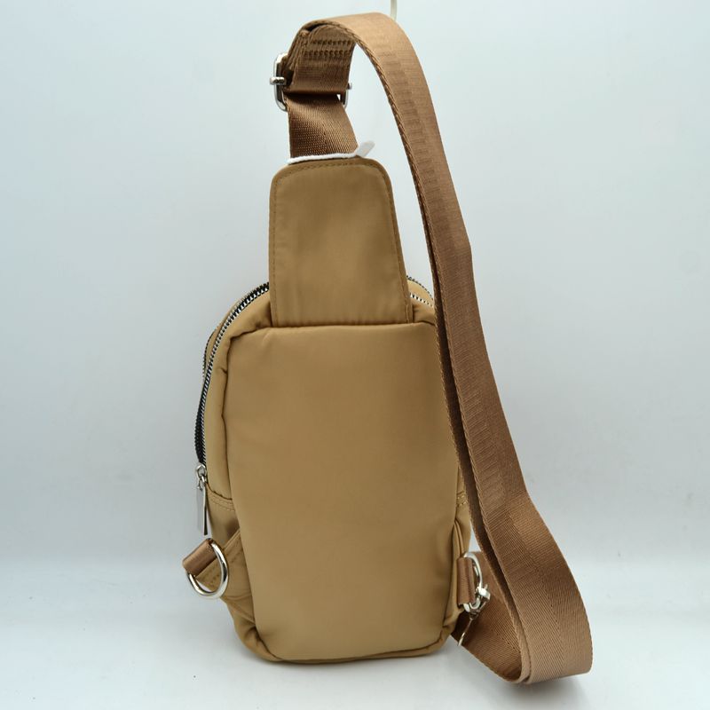 Minimalist Utility Sling Bag with Dual Zipper Compartments - Sling Bag