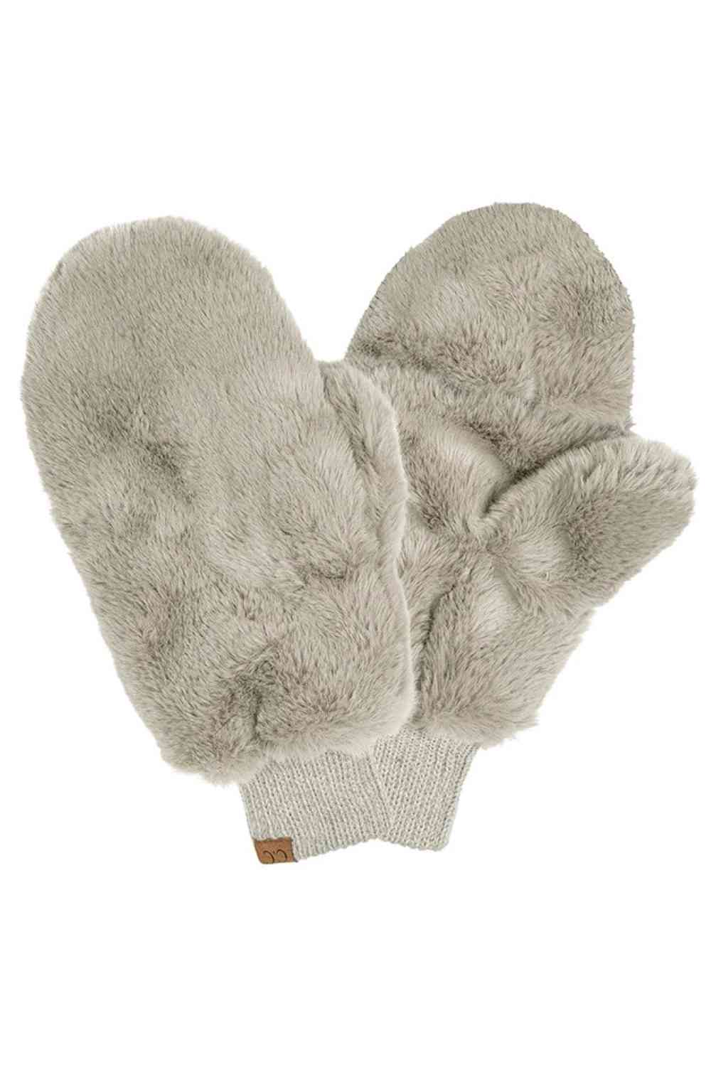 Gray CC Faux Fur Mittens With Shepherd Lining,&nbsp;are a smart, eye-catching, and attractive addition to your outfit. These trendy gloves keep you absolutely warm and toasty in the winter and cold weather outside. Accessorize the fun way with these gloves.&nbsp;It's the autumnal touch you need to finish your outfit in style. A pair of these gloves will be a nice gift for your family, friends, anyone you love, and even yourself.