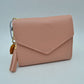 Envelope Flap Compact Wallet with Tassel Charm - Blush - Wallets