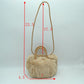 Plush Faux Fur Bucket Handbag with Braided Handles and Long Strap - Bucket Bag