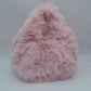 Fluffy Shaggy Plush Handbag with Integrated Top Handle - Blush - Handbags