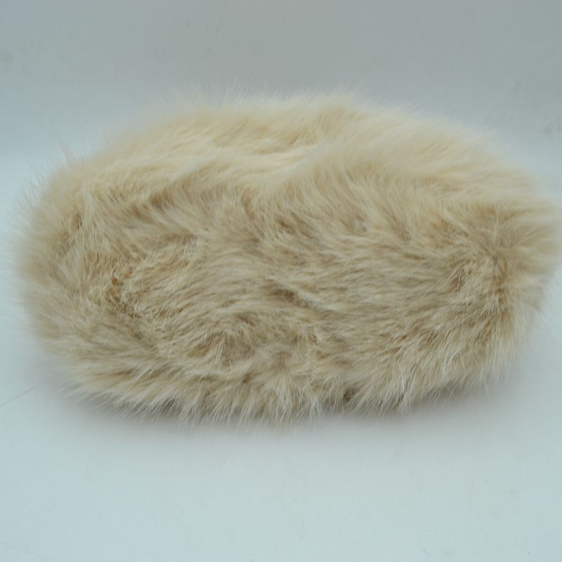Plush Faux Fur Handbag with Pearl Bead Accent and Dual Straps - HandBag