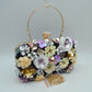 Fleur Sequin Garden Hard Case Clutch - Evening Bags