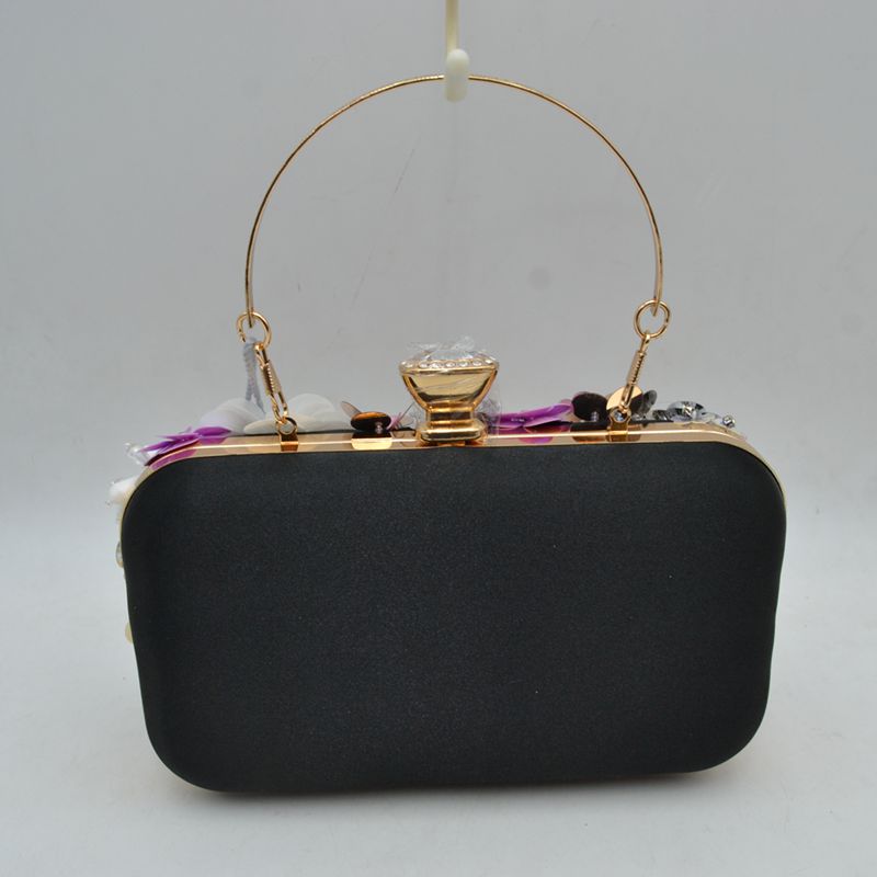 Fleur Sequin Garden Hard Case Clutch - Evening Bags