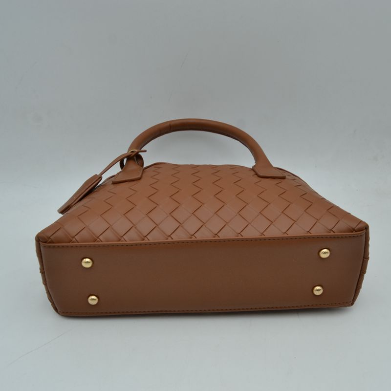 Structured Woven Satchel Bag with Hanging Clochette Accent - Satchel Bag